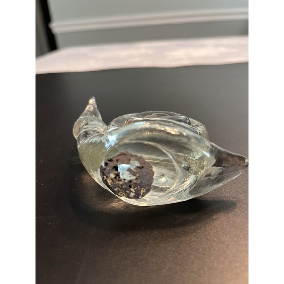 Lot of 2 Art Glass Clear Figurine Paperweight Snail & Seal Sea Lion - Picture 10 of 12